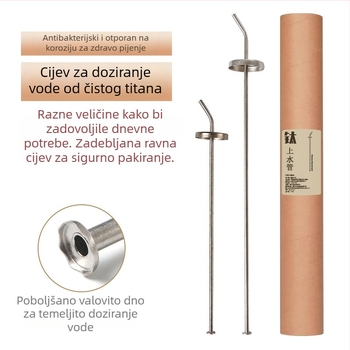 Titanijeva usisna i ulazna cijev za bocu vode i električni čajnik — dodatak čajnom setu