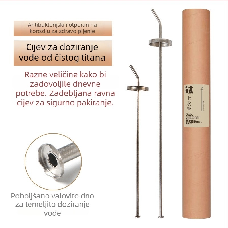 Titanijeva usisna i ulazna cijev za bocu vode i električni čajnik — dodatak čajnom setu