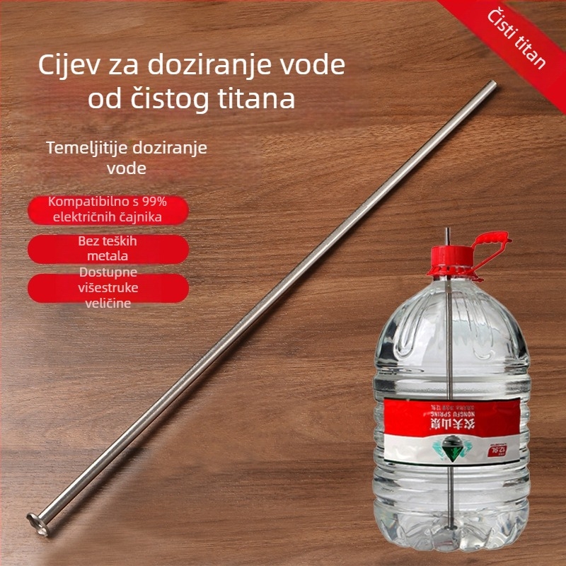 Titanijeva usisna i ulazna cijev za bocu vode i električni čajnik — dodatak čajnom setu