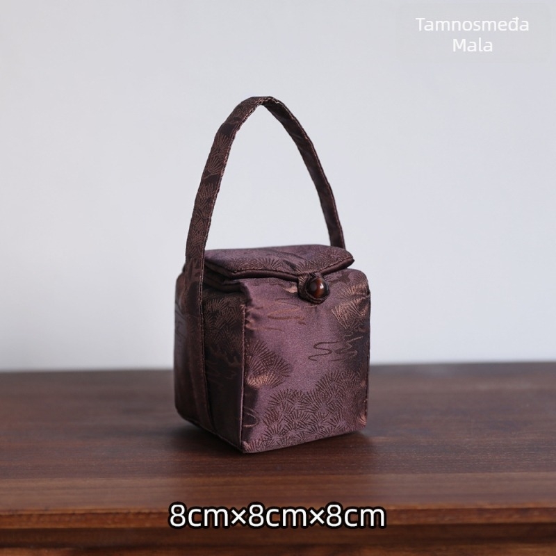 Torba za čajnik i šalice od brokatne svile s ručicom, kineskog stila, putna torba za čajni set