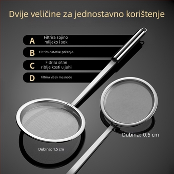 Žlica od nehrđajućeg čelika s filtrom, ultra-fino sito s 100 mreža za kuhinju