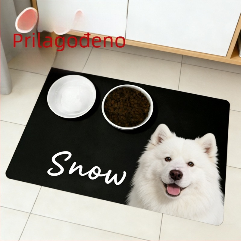 Personalizirana podmeta za hranjenje psa s imenom i uzorcima