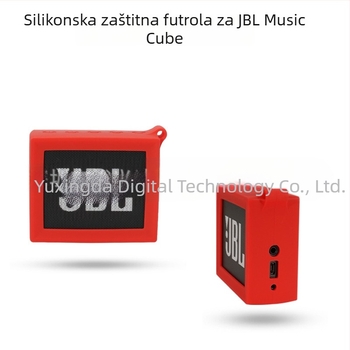Silikonska zaštitna futrola za JBL Go zvučnik, crna, s trokutičnim kopčom, prijenosna torbica za pohranu