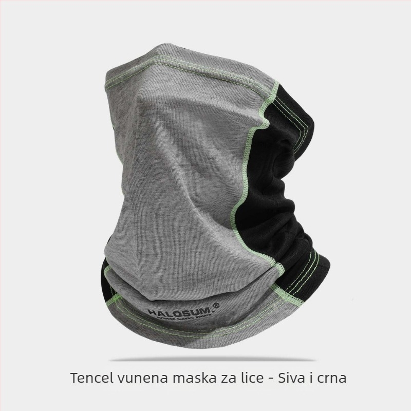 Šal za vrat od Tencela i vune, za muškarce i žene, jesen-zima, vjetro otpornost, prozračan, visoka elastičnost, višenamjenski za vožnju biciklom