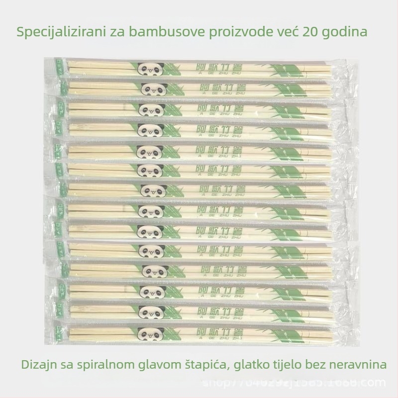 Prirodni jednokratni bambus štapići, individualno pakirani, od MOSO bambusa