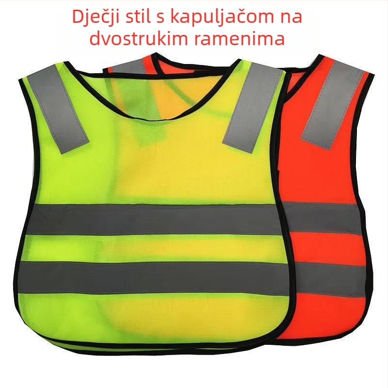 Reflektirajući dječji prsluk za grupne aktivnosti, fluorescentski dječji prsluk s tiskom