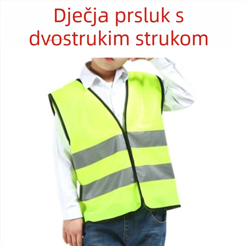 Reflektirajući dječji prsluk za grupne aktivnosti, fluorescentski dječji prsluk s tiskom