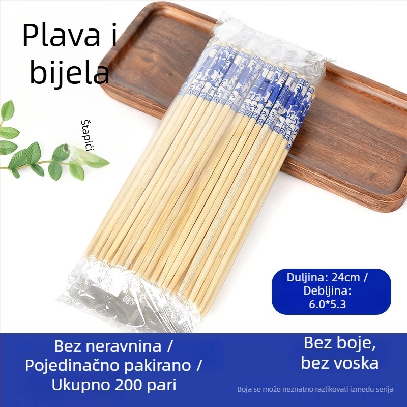 Jednokratne štapiće za jelo od plavog i bijelog porculana, produžene i debelje, individualno pakirane, pogodne za objedovanje, na otvorenim događanjima, hoteli i kućna upotreba, Nova godina