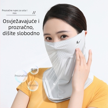 Ženski šal zaštite vrata s UV zaštitom, hladan Ice Silk materijal, za vanjsku vožnju biciklom i zaštitu lica