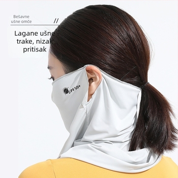 Ženski šal zaštite vrata s UV zaštitom, hladan Ice Silk materijal, za vanjsku vožnju biciklom i zaštitu lica