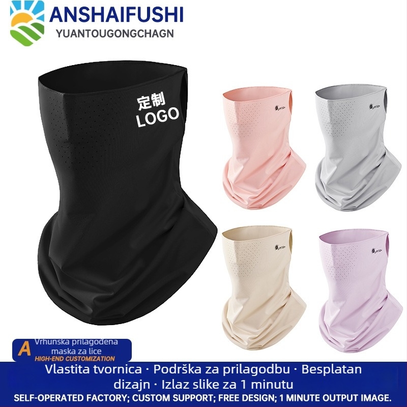 Ženski šal zaštite vrata s UV zaštitom, hladan Ice Silk materijal, za vanjsku vožnju biciklom i zaštitu lica