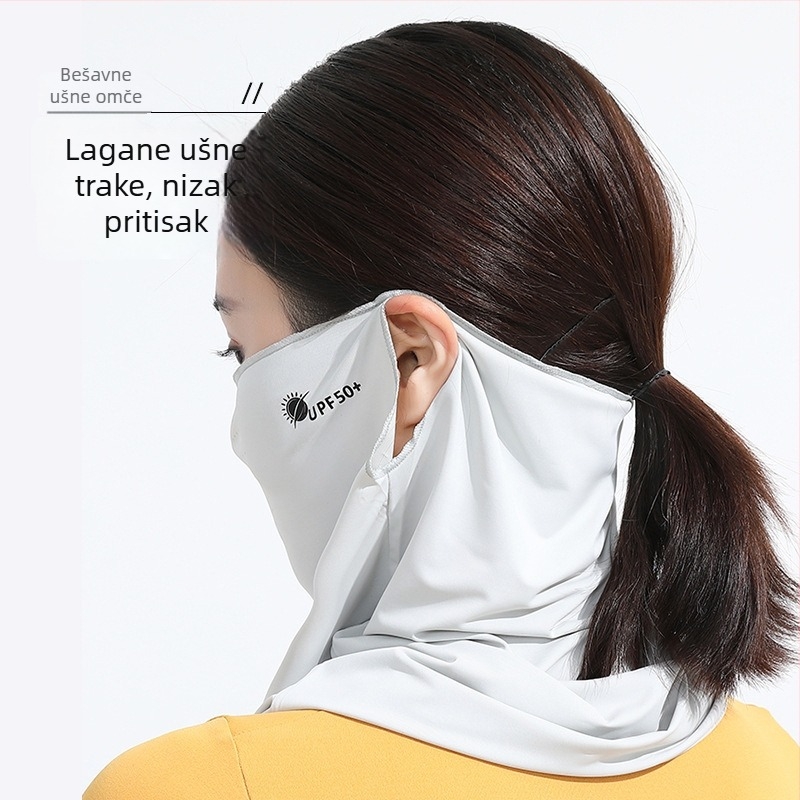 Ženski šal zaštite vrata s UV zaštitom, hladan Ice Silk materijal, za vanjsku vožnju biciklom i zaštitu lica