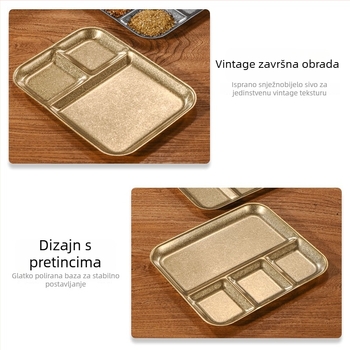 Retro posuda od 304 nerđajućeg čelika s podjelom za umake i začine za roštilj