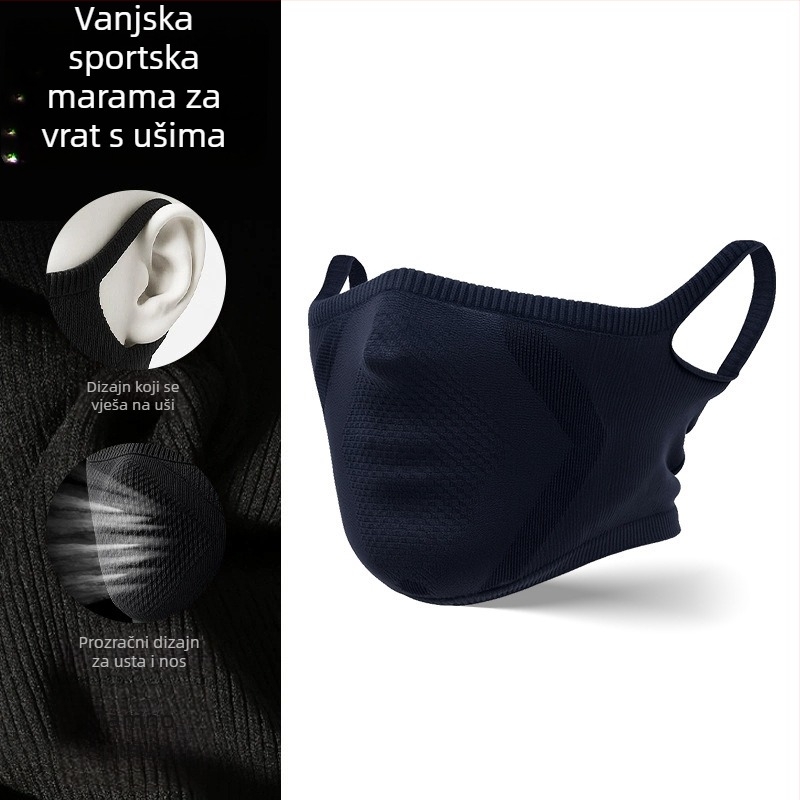 Bezšivni najlonski šal za vožnju biciklom s ušnim petljama, vjetrootpornost i toplina za hladno vrijeme, unisex