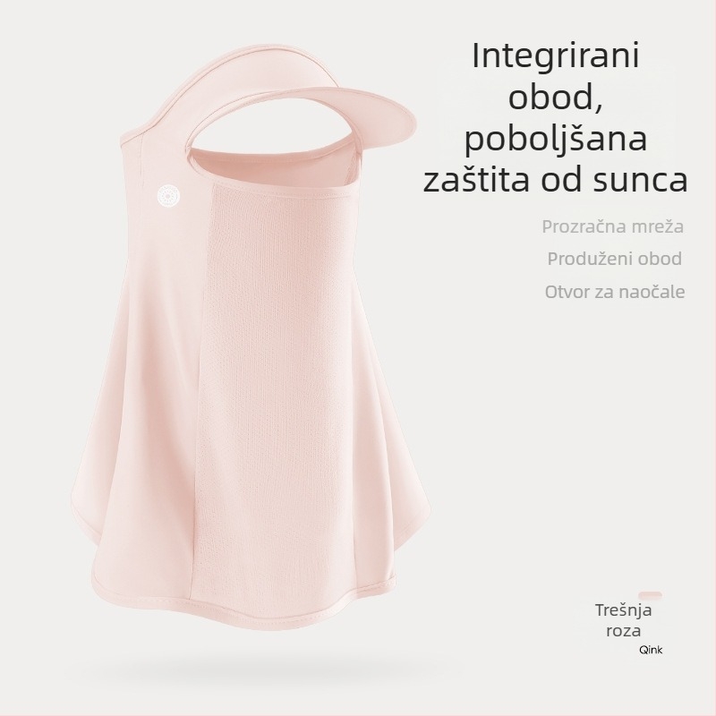 Ljetna maska za lice s UV zaštitom i zaštitom vrata, kapuljača od Ice Silk, za žene, za vožnju na otvorenom i vožnju biciklom