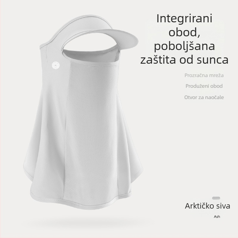 Ljetna maska za lice s UV zaštitom i zaštitom vrata, kapuljača od Ice Silk, za žene, za vožnju na otvorenom i vožnju biciklom