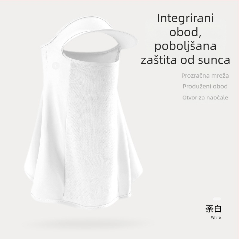 Ljetna maska za lice s UV zaštitom i zaštitom vrata, kapuljača od Ice Silk, za žene, za vožnju na otvorenom i vožnju biciklom