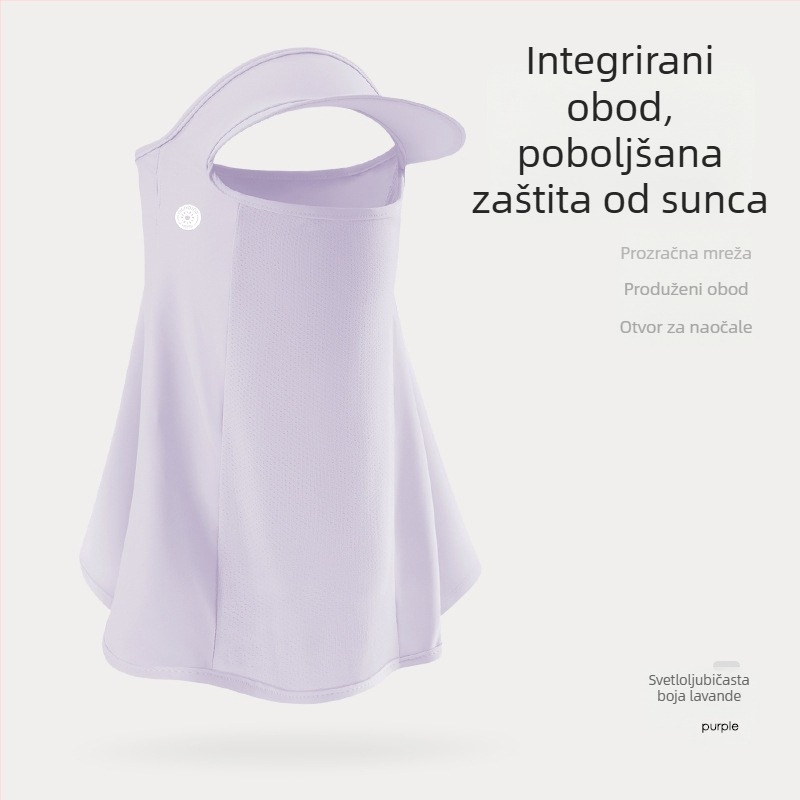 Ljetna maska za lice s UV zaštitom i zaštitom vrata, kapuljača od Ice Silk, za žene, za vožnju na otvorenom i vožnju biciklom