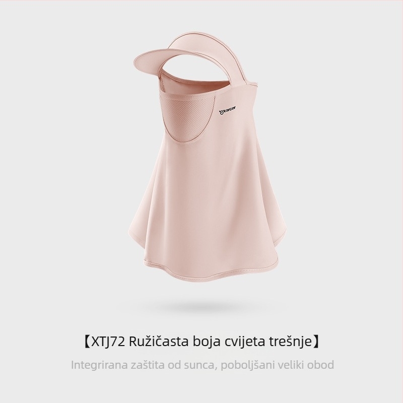 Ljetna maska za lice s UV zaštitom i zaštitom vrata, kapuljača od Ice Silk, za žene, za vožnju na otvorenom i vožnju biciklom