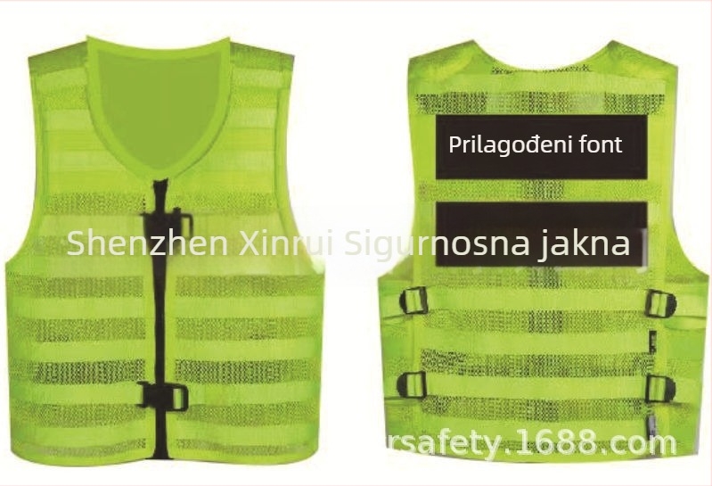 Reflektirajuća sigurnosna vesta s prozračnom mrežom za zaštitarske patrole i sigurnost prometa