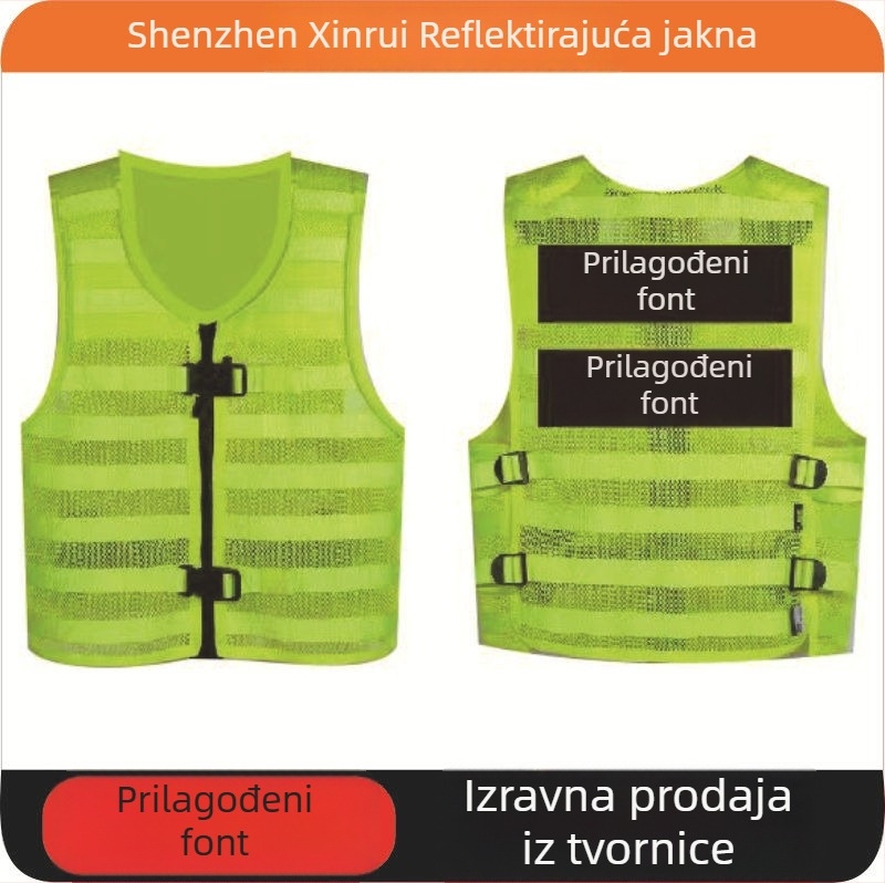 Reflektirajuća sigurnosna vesta s prozračnom mrežom za zaštitarske patrole i sigurnost prometa