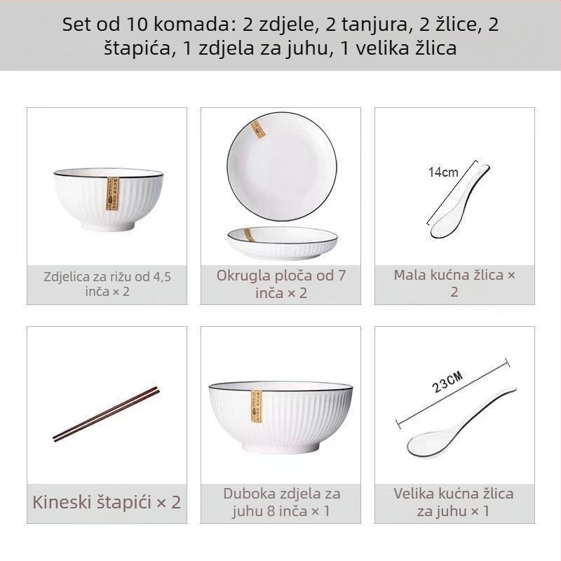 Keramičke tanjure za večeru i duboke zdjele za juhu s plutajućom teksturom površine, minimalistički skandinavski stil