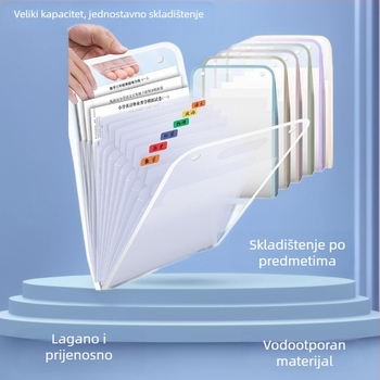Prenosni A4 fascikl s više slojeva i velikim kapacitetom, ručna akordeonska torba za školske papire