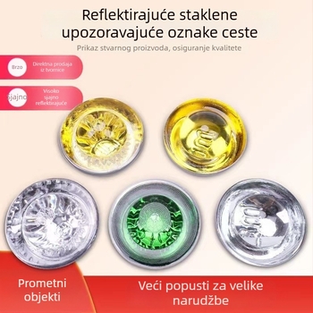A3 kolčići očima mačke za cestu – 360° reflektirajuće staklene kuglice, sigurnost prometa, podignuti prometni znakovi