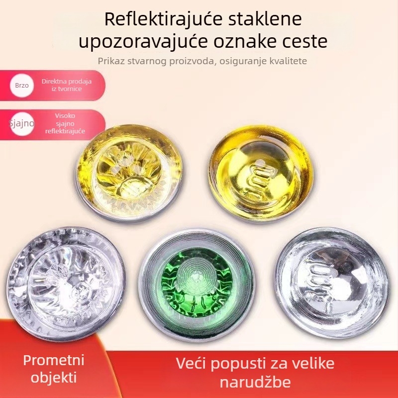 A3 kolčići očima mačke za cestu – 360° reflektirajuće staklene kuglice, sigurnost prometa, podignuti prometni znakovi