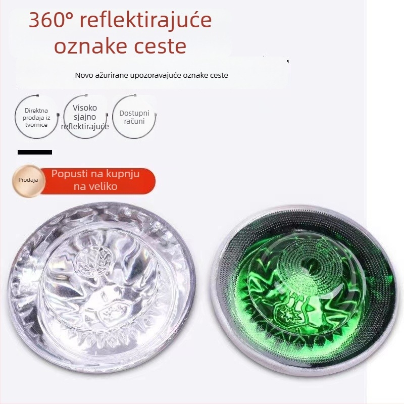 A3 kolčići očima mačke za cestu – 360° reflektirajuće staklene kuglice, sigurnost prometa, podignuti prometni znakovi