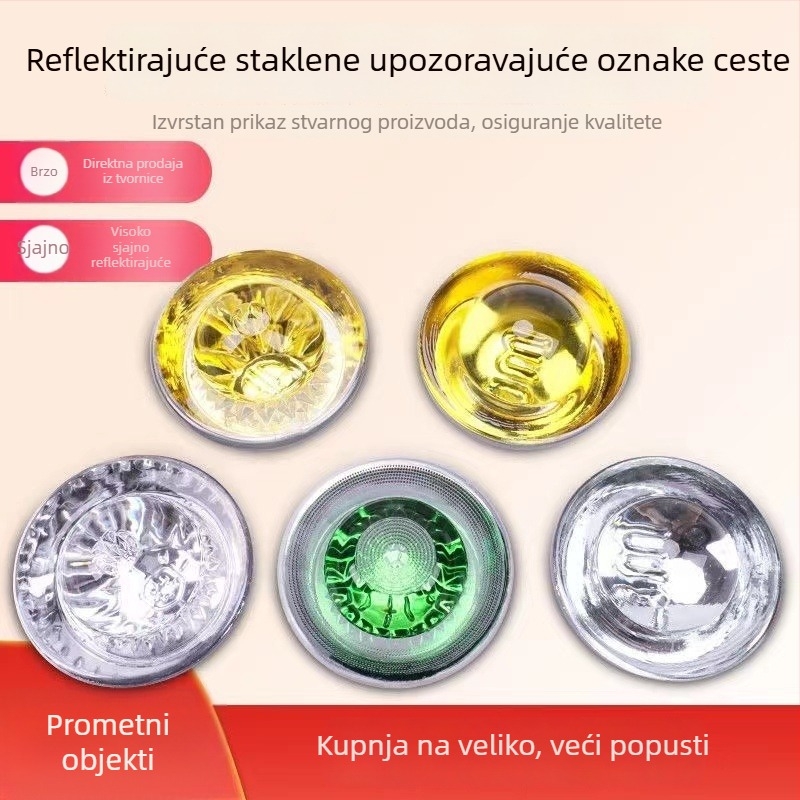 A3 kolčići očima mačke za cestu – 360° reflektirajuće staklene kuglice, sigurnost prometa, podignuti prometni znakovi