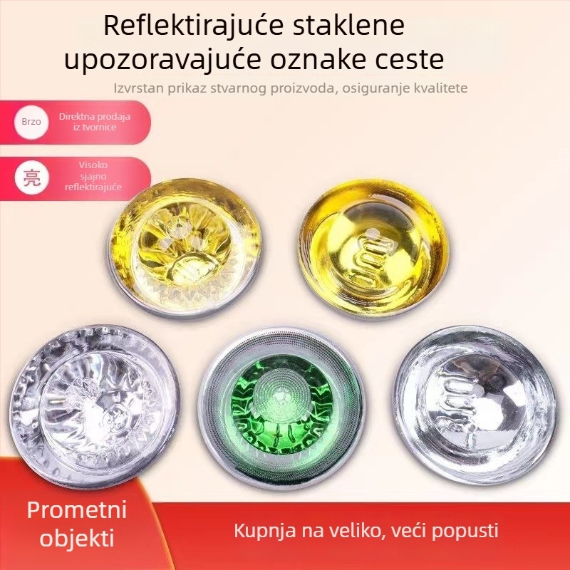 A3 kolčići očima mačke za cestu – 360° reflektirajuće staklene kuglice, sigurnost prometa, podignuti prometni znakovi