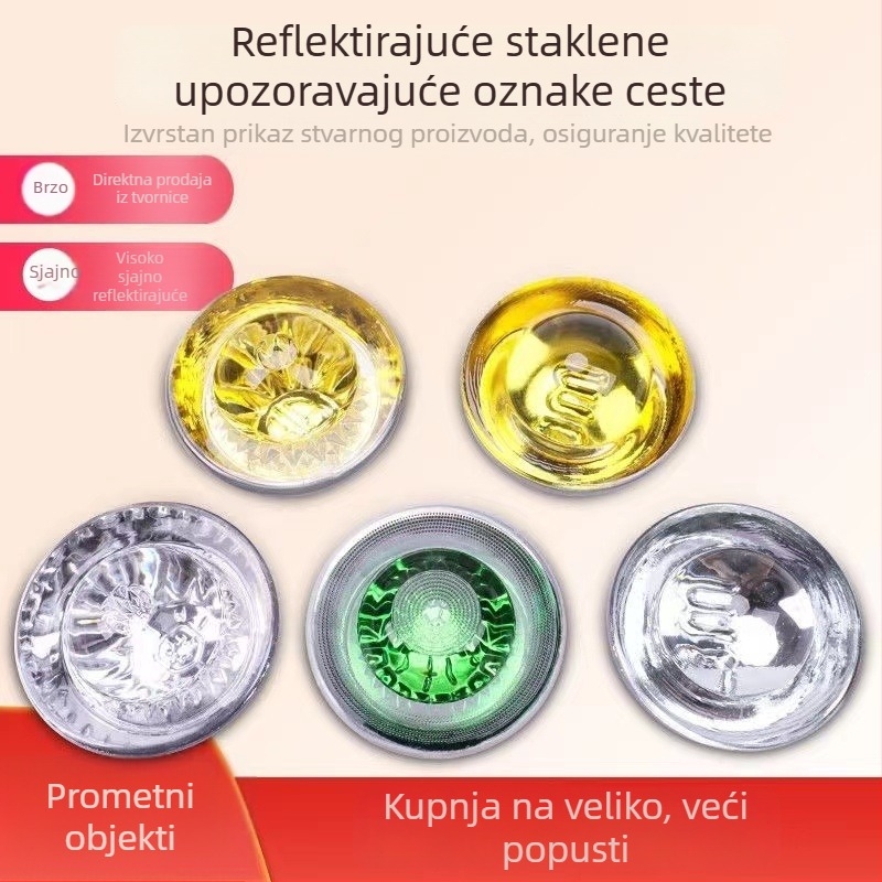 A3 kolčići očima mačke za cestu – 360° reflektirajuće staklene kuglice, sigurnost prometa, podignuti prometni znakovi