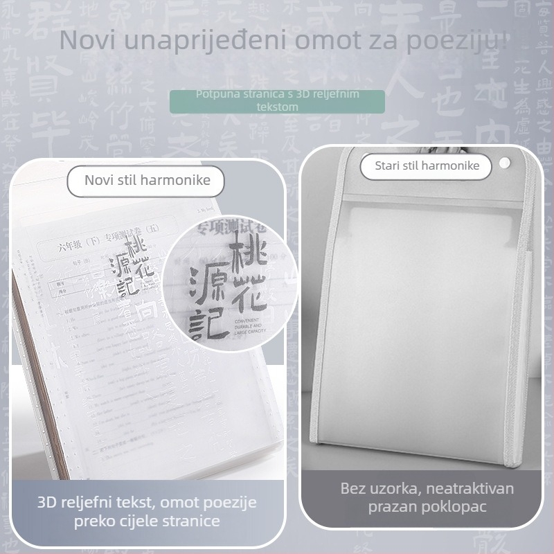 Wengu A4 akordeonska mapa za učenike, višenamjenski organizator papira i klasifikacija dokumenata