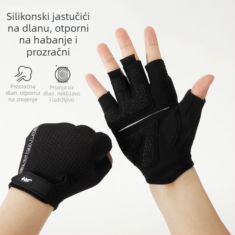 Rukavice za biciklizam za muškarce i žene, s polu-prstima, protuklizne, protiv žuljeva, sportske i fitness rukavice za vožnju bicikla