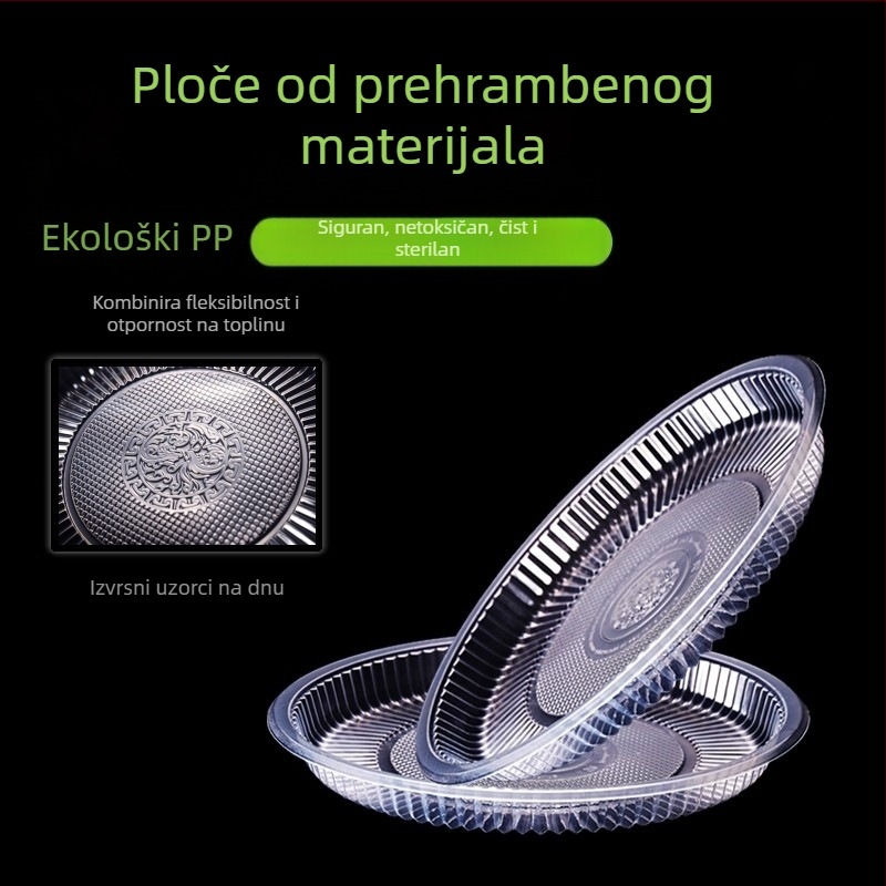 Jednokratne plastične tanjuri – debeli okrugli tanjuri za roštilj i piknik, tanjuri za voće i povrće