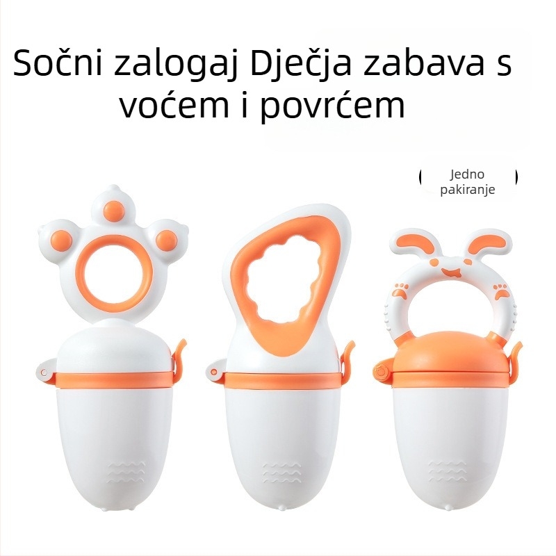 Djetetova žvačaljka za voće i povrće, vrećica za žvakanje i hranilica u obliku cuclika