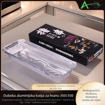 Jednokratni tanjur za ražnjiće za pečenje i roštilj, 350 aluminijske folije kutija za obrok, kutija od folije za pećnicu, prilagodljivi ražnjići