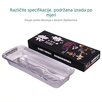 Jednokratni tanjur za ražnjiće za pečenje i roštilj, 350 aluminijske folije kutija za obrok, kutija od folije za pećnicu, prilagodljivi ražnjići