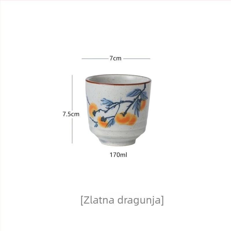 Ručno oslikana keramička šalica za čaj s podglazurom, novi kineski stil Kung Fu set za čaj, retro majstorska šalica, sretna šalica