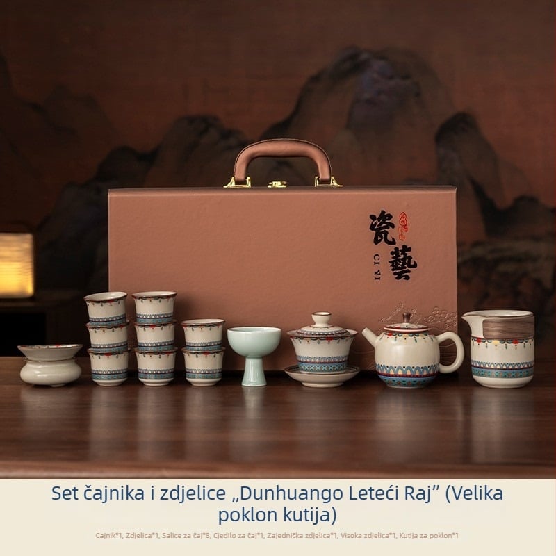 Gongfu čajni set od keramike s glazurom s pukotinama – 2025 novi model, luksuzni kućni darovni set