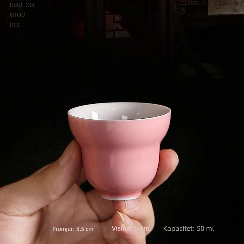 Šalica za čaj s glaziranom bojom i oblikom tikve, keramički Gongfu čajni set, retro literaturni stil, jedna šalica