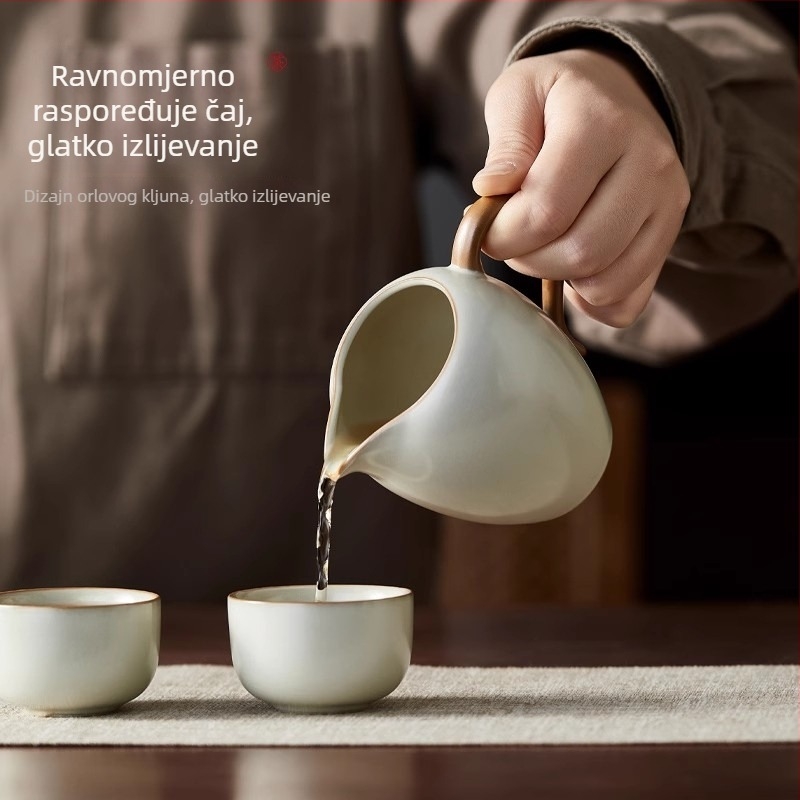 Ru Kiln Gongdao keramički set za filtriranje čaja – integrirani čajni pladanj i nivelirajuća čaša