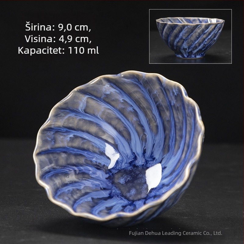 Keramička šalica za čaj s glazurom pećnice, konusna šalica za čaj s glazom zvjezdano nebo, degustacijska šalica, dizajn inspiriran majstorom Kung Fu