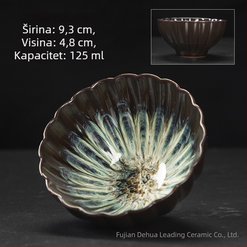 Keramička šalica za čaj s glazurom pećnice, konusna šalica za čaj s glazom zvjezdano nebo, degustacijska šalica, dizajn inspiriran majstorom Kung Fu