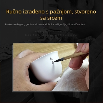 Ručno oslikana plavo-bijela porculanska šalica za čaj, minimalistički stil — jedna šalica, keramička Kung Fu šalica za degustaciju