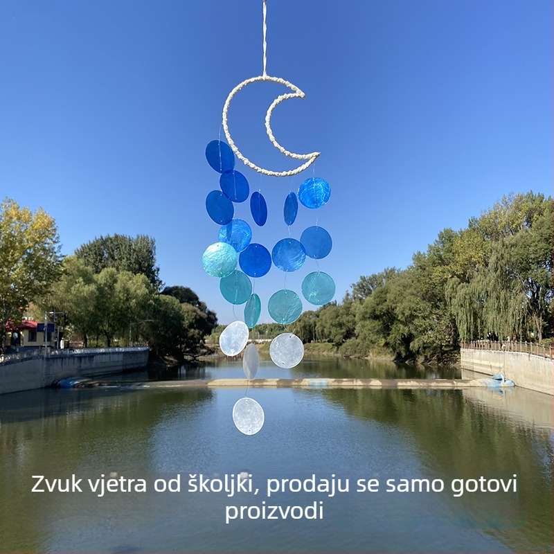 Prirodni zvončići od školjki za dječje sobe i spavaće sobe, dekor za smještaj, rekviziti za fotografije, dar, svjež i jednostavan stil