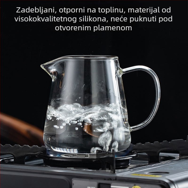 Stakleni razdjelnik čaja za ured, otporan na visoke temperature, velik kapacitet Gongfu čaj seta, debeli dizajn