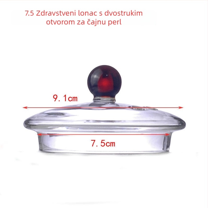 Filter za čaj od stakla visoke borosilikatne otpornosti s unutarnjim poklopcem; dodaci za čajnik; filter za čaj