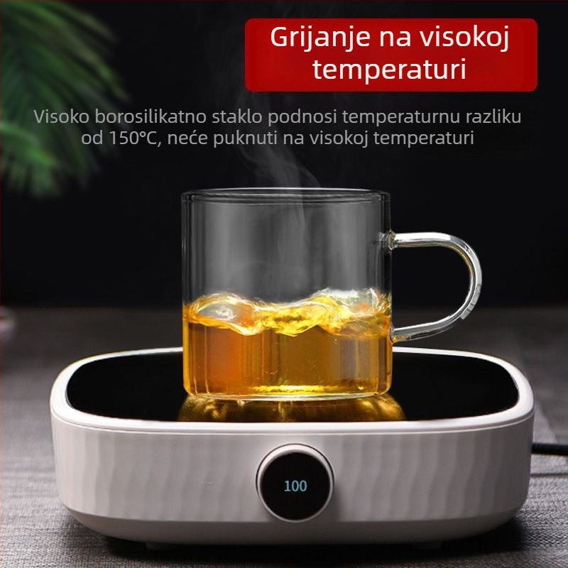 Novi stil staklenog čajnika s poklopcem za cvjetni čaj, Gongfu čajni set s filtrom, veliki proziran lonac s dizajnom pingvina, trodijelni set s šalicama s debelim držašima